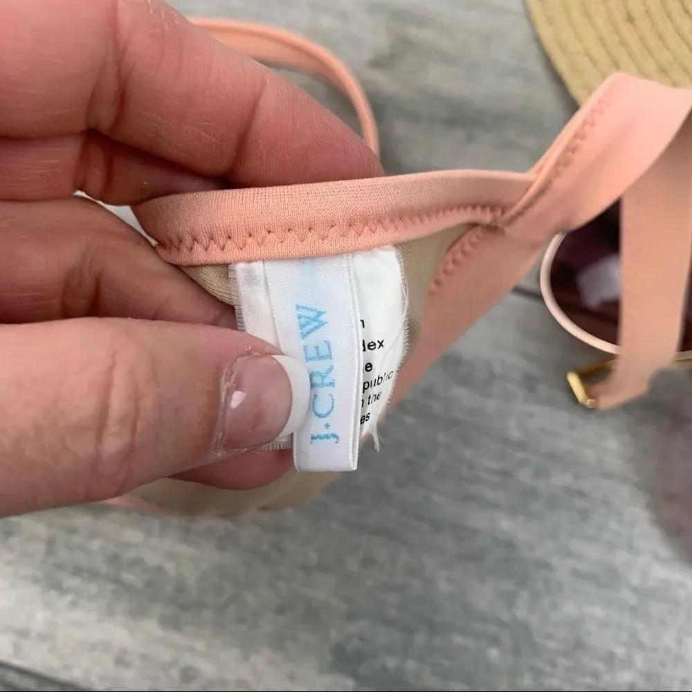 J.Crew Light Peach Triangle‎ Bikini Top Women’s XS - Picture 5 of 8